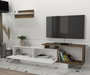 Hanah Home Asos Mueble de TV Blanco y Nogal